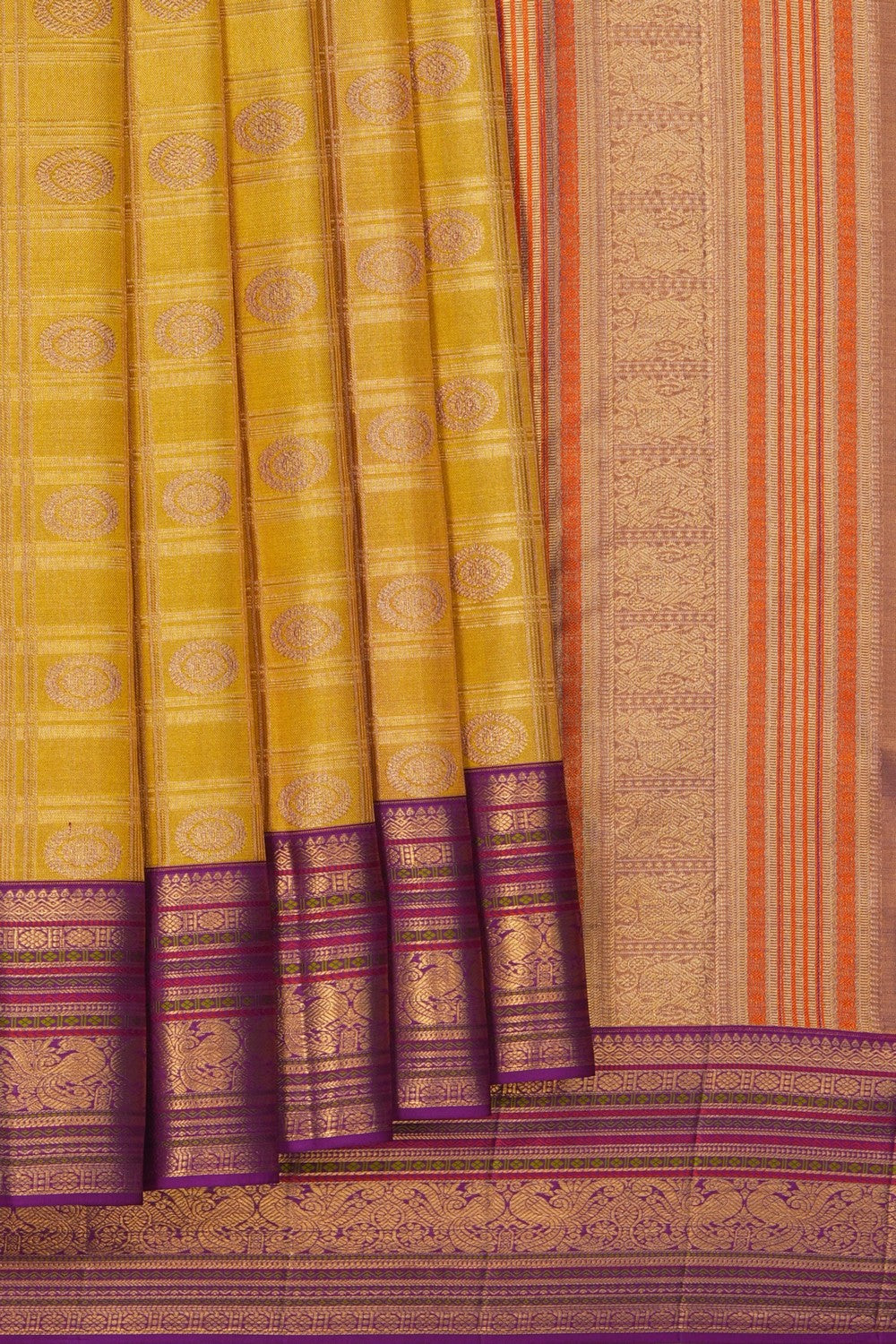 Image of Kanchipattu Silk Yellow Saree
