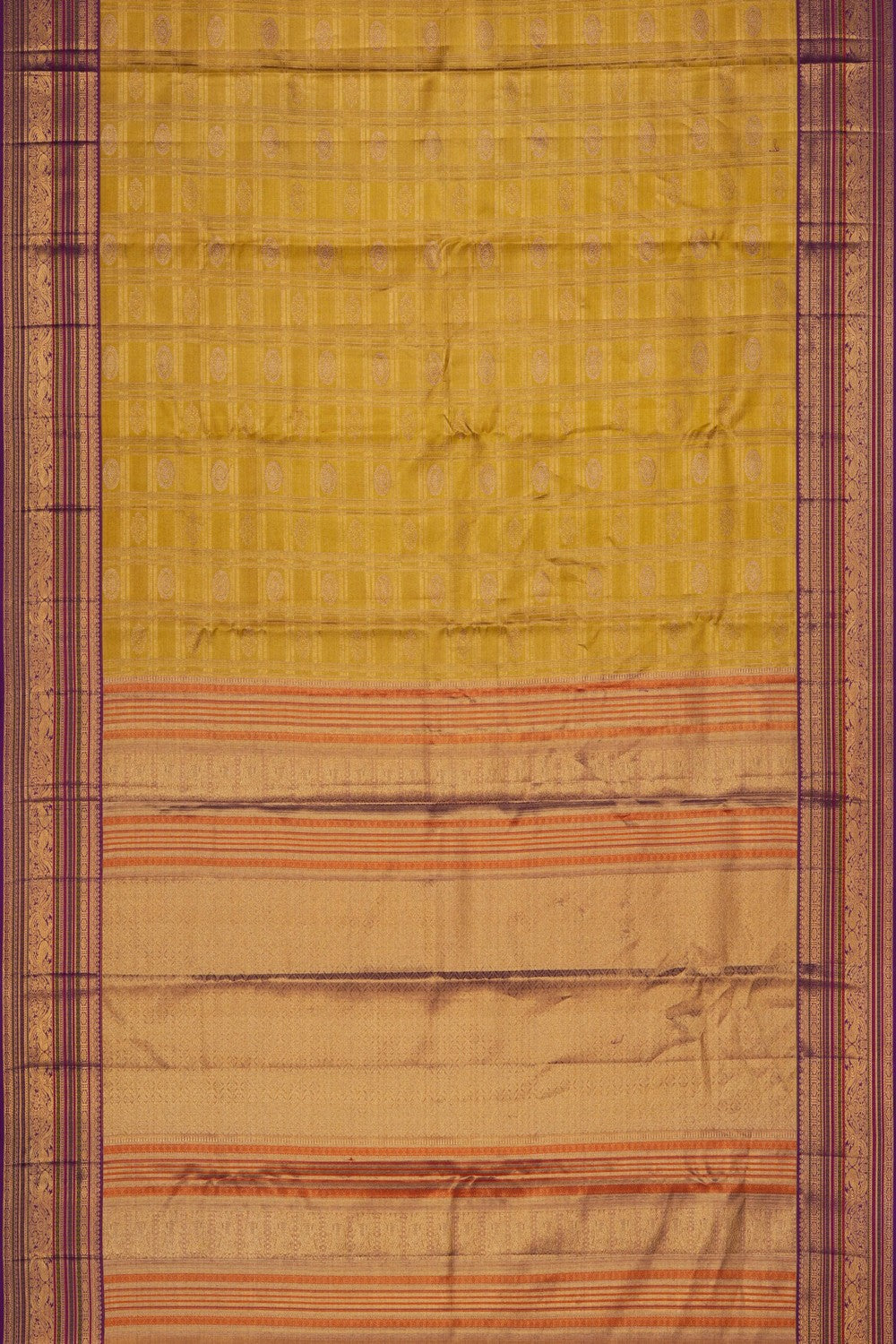 Image of Kanchipattu Silk Yellow Saree