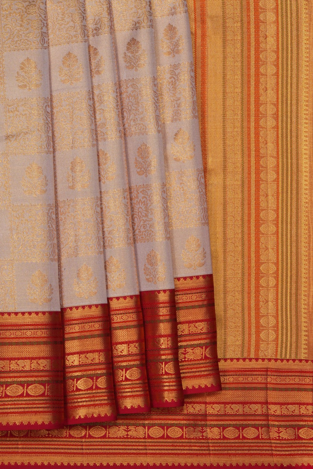Image of Kanchipattu Tissue Silk Off-White Saree