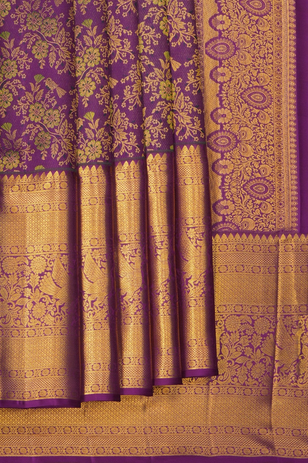 Image of Kanchipattu Silk Violet Saree