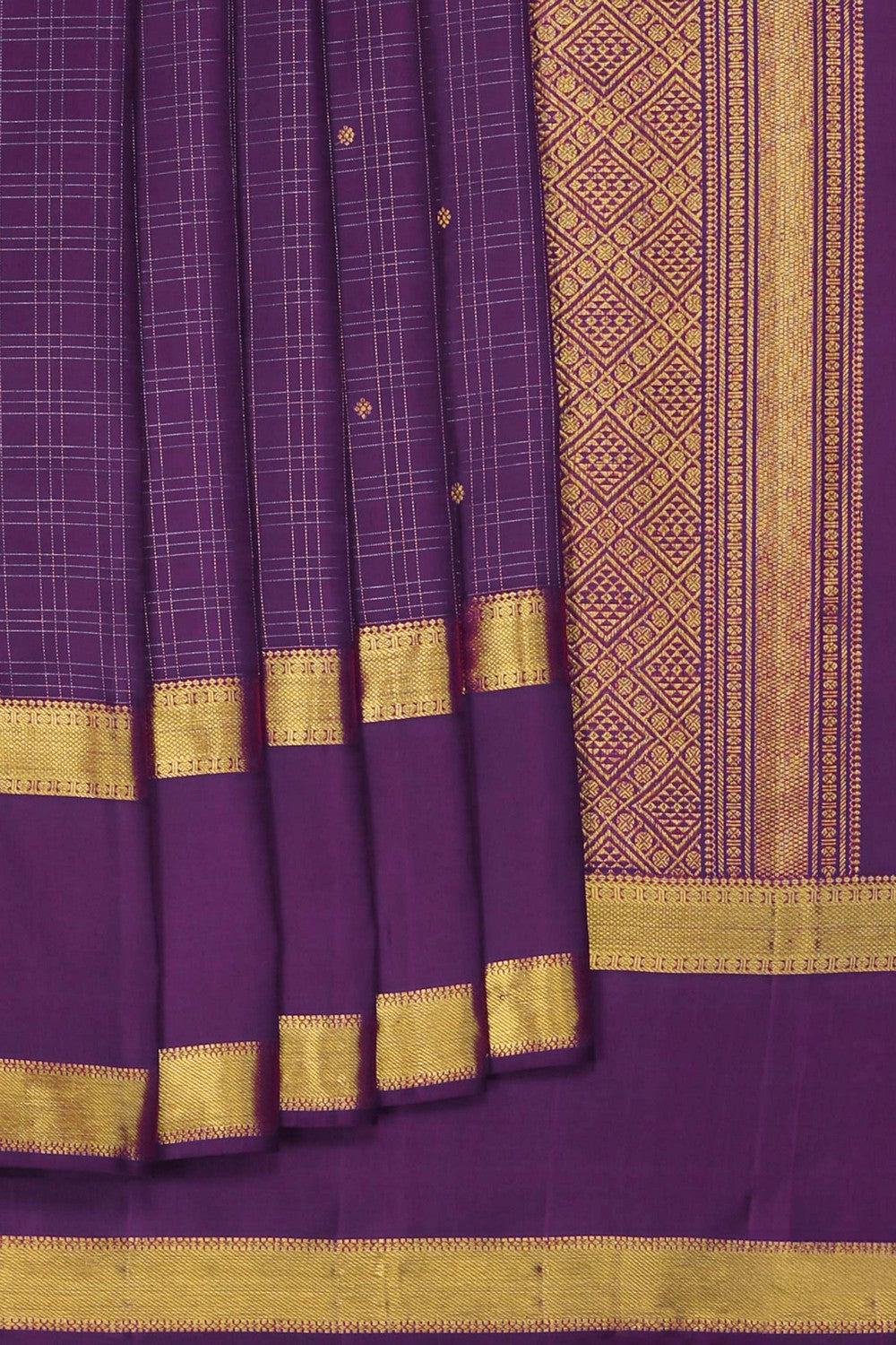 Image of Kanchipattu Silk Violet Saree