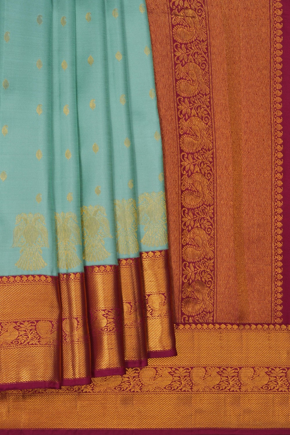 Image of Kanchipattu Silk Sky Blue Saree