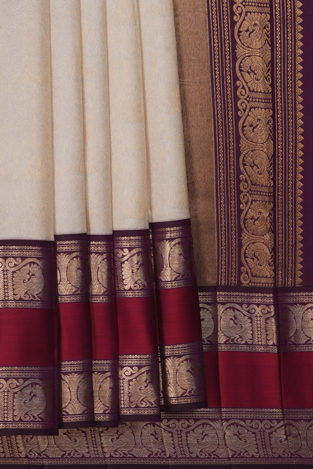 Image of Kanchipattu Silk Cream Saree