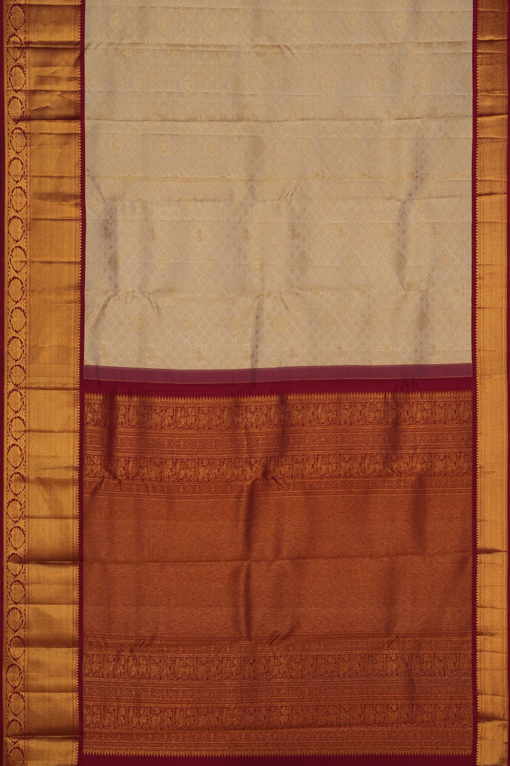 Image of Kanchipattu Silk Cream Saree