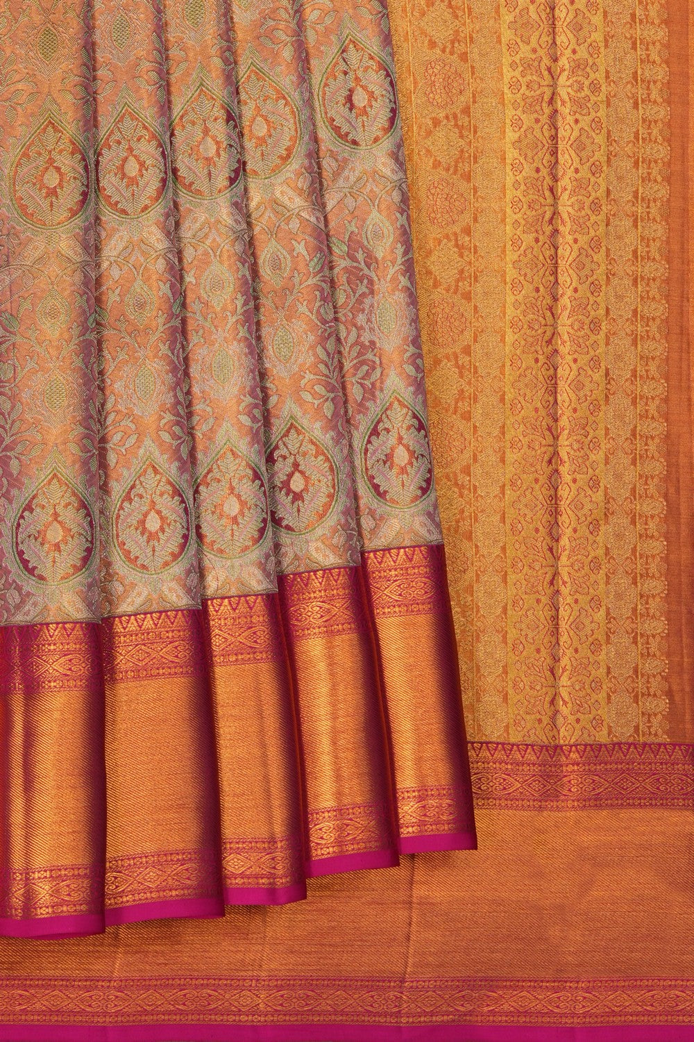 Image of Kanchipattu Tissue Silk Magenta Saree