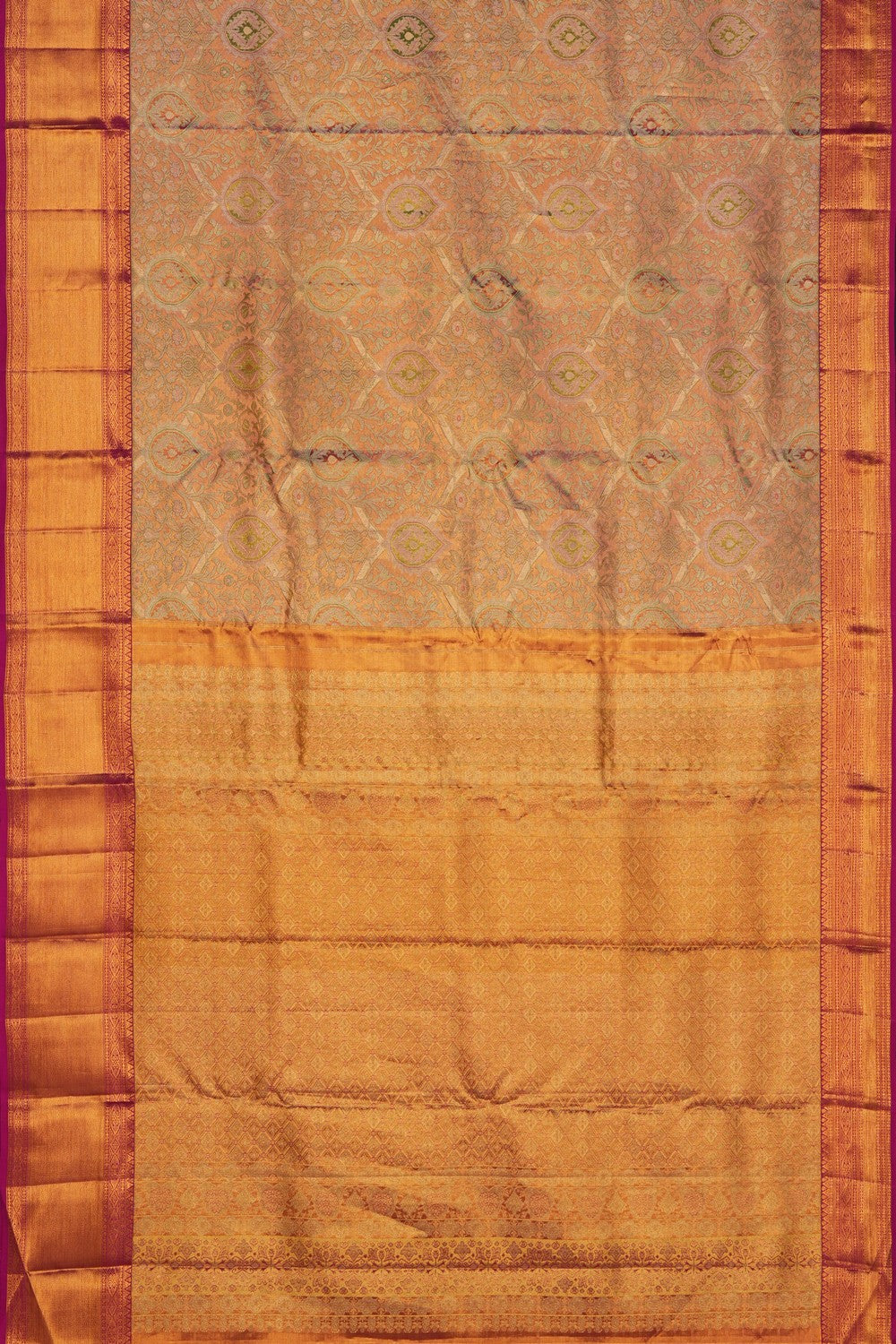 Image of Kanchipattu Tissue Silk Magenta Saree