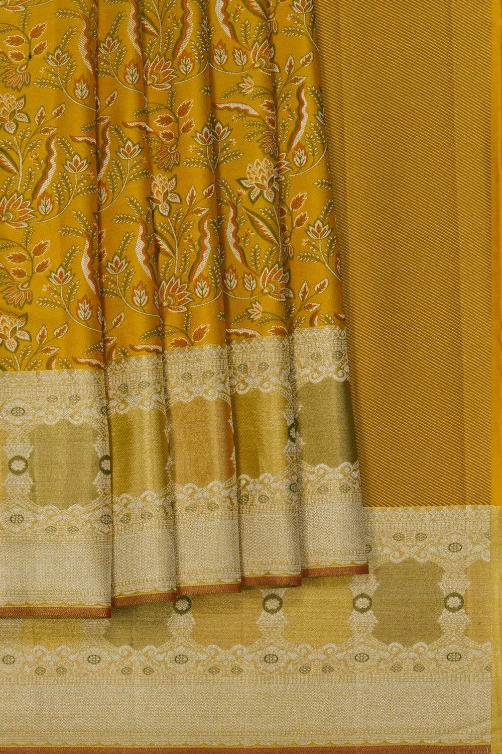 Image of Kanchipattu Silk Yellow Saree