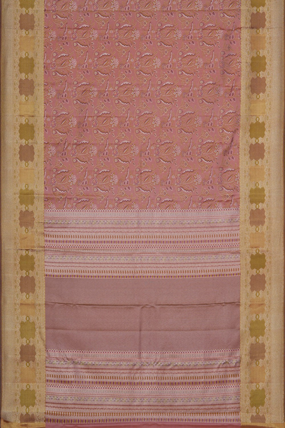 Image of Kanchipattu Silk Coral Pink Saree