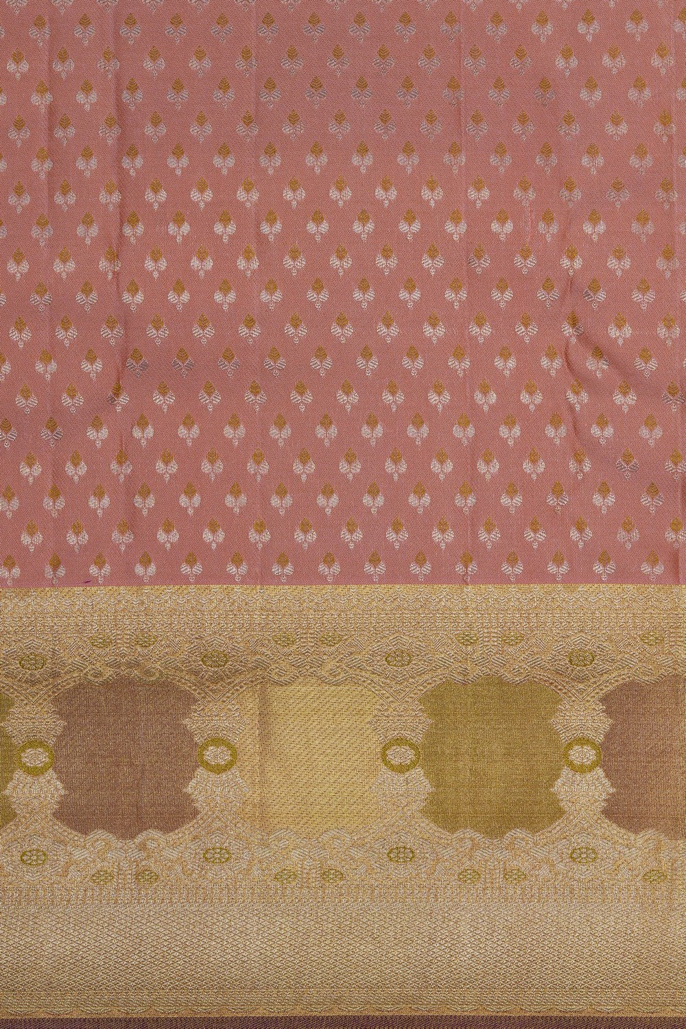 Image of Kanchipattu Silk Coral Pink Saree