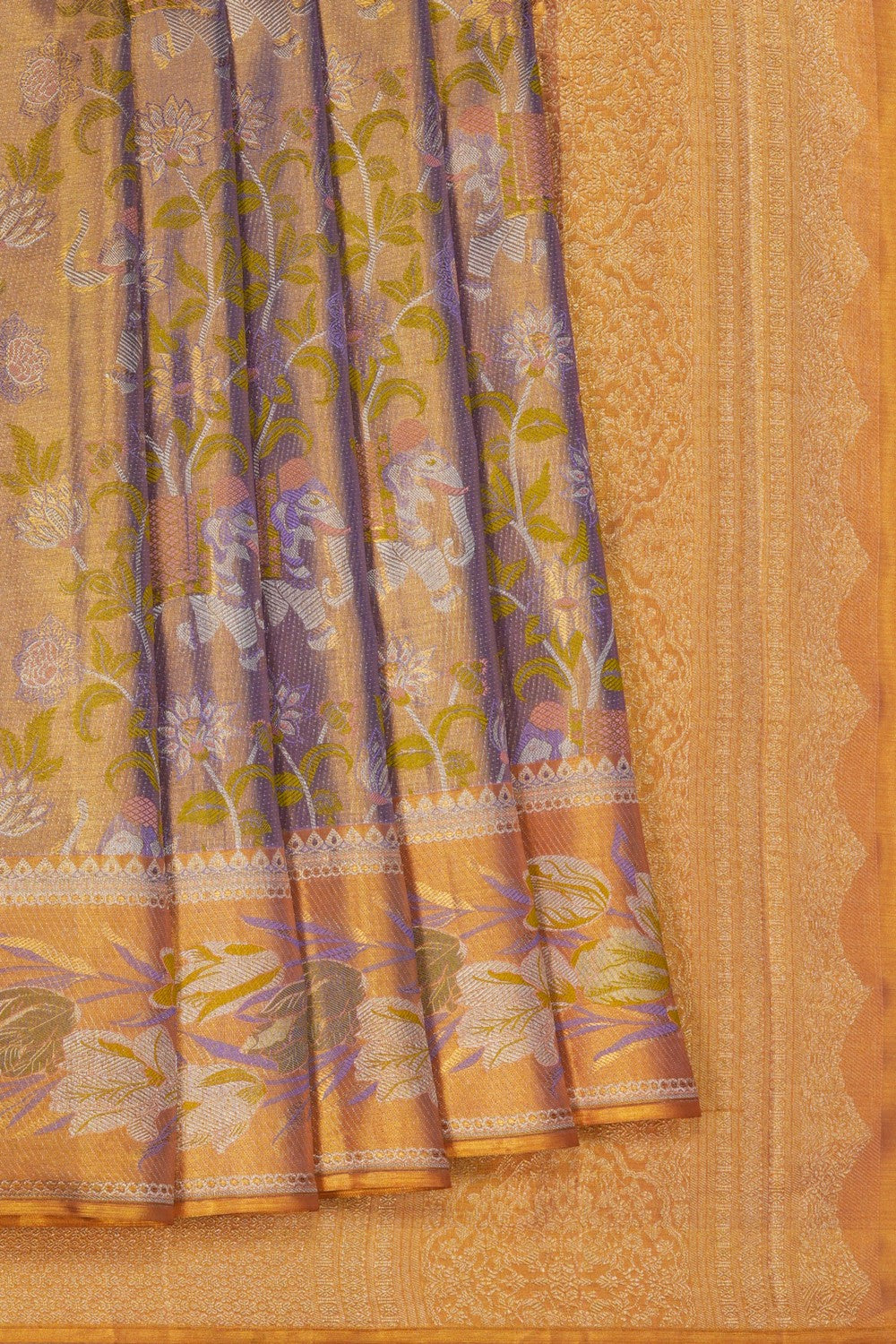 Image of Kanchipattu Tissue Silk Lavender Saree