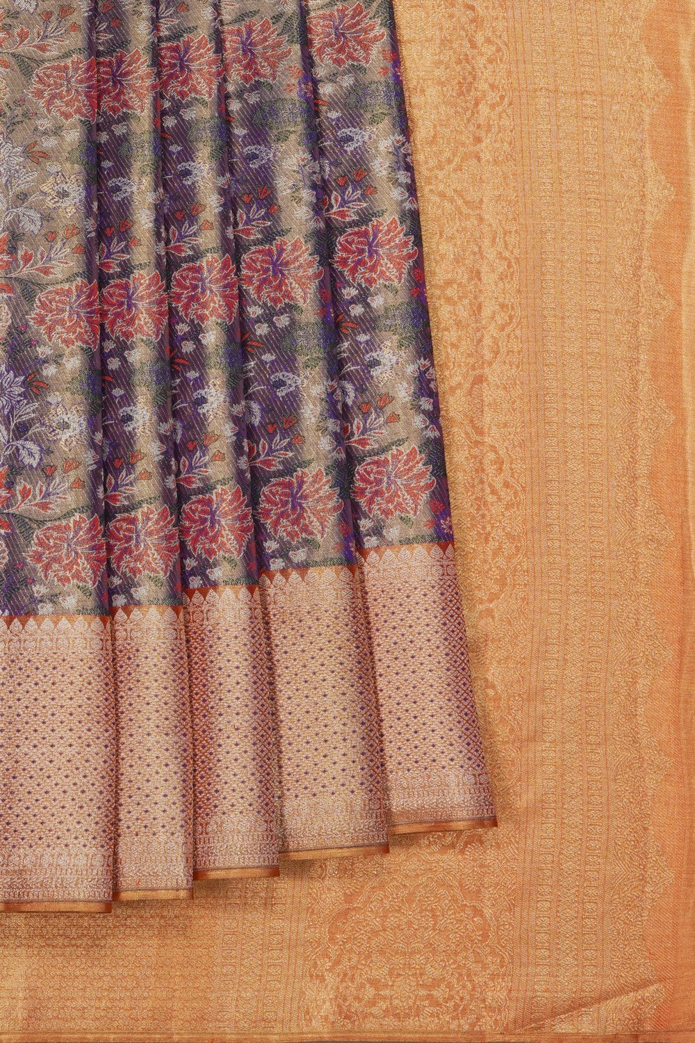 Image of Kanchipattu Silk Violet Saree