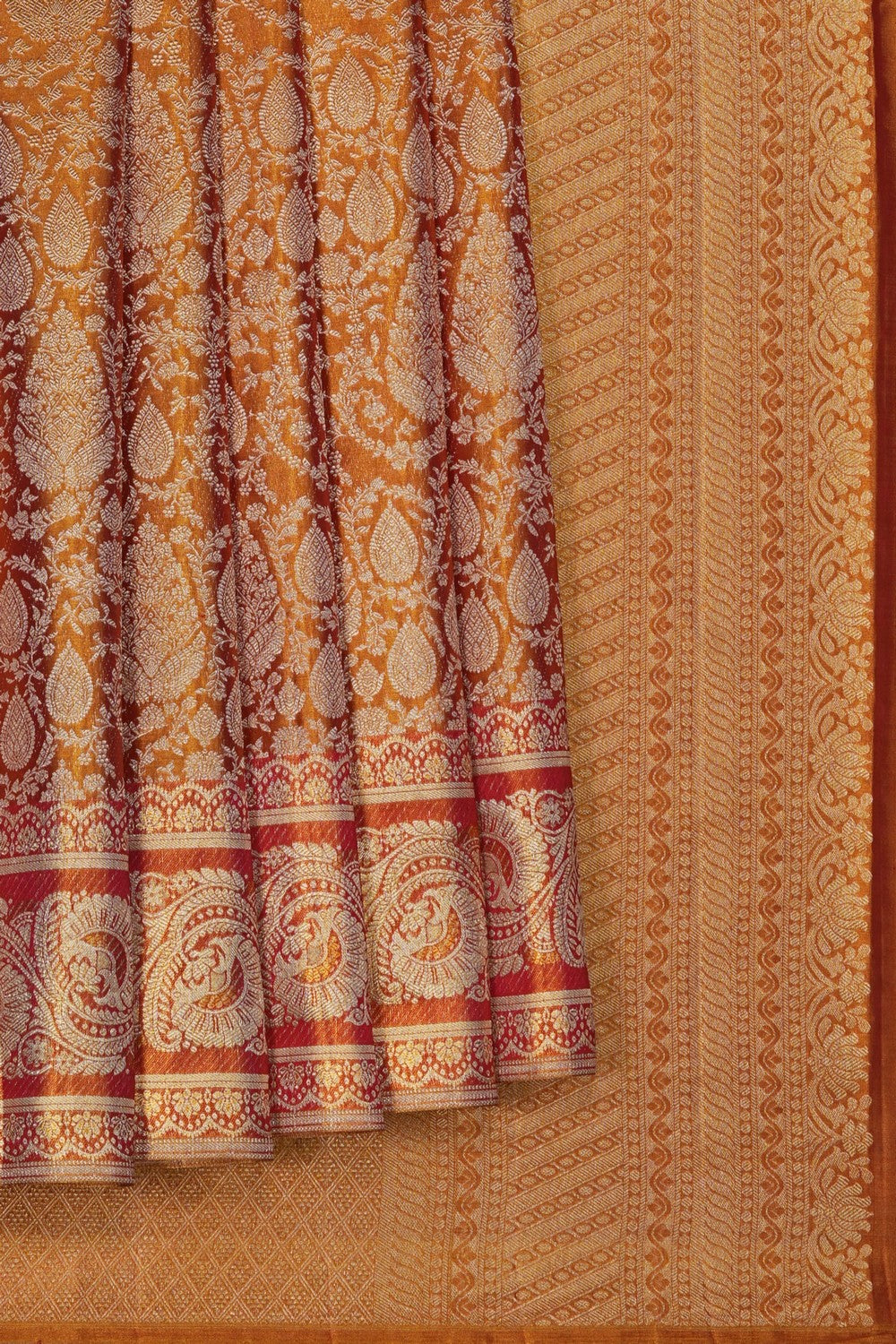Image of Kanchipattu Silk Orange Saree