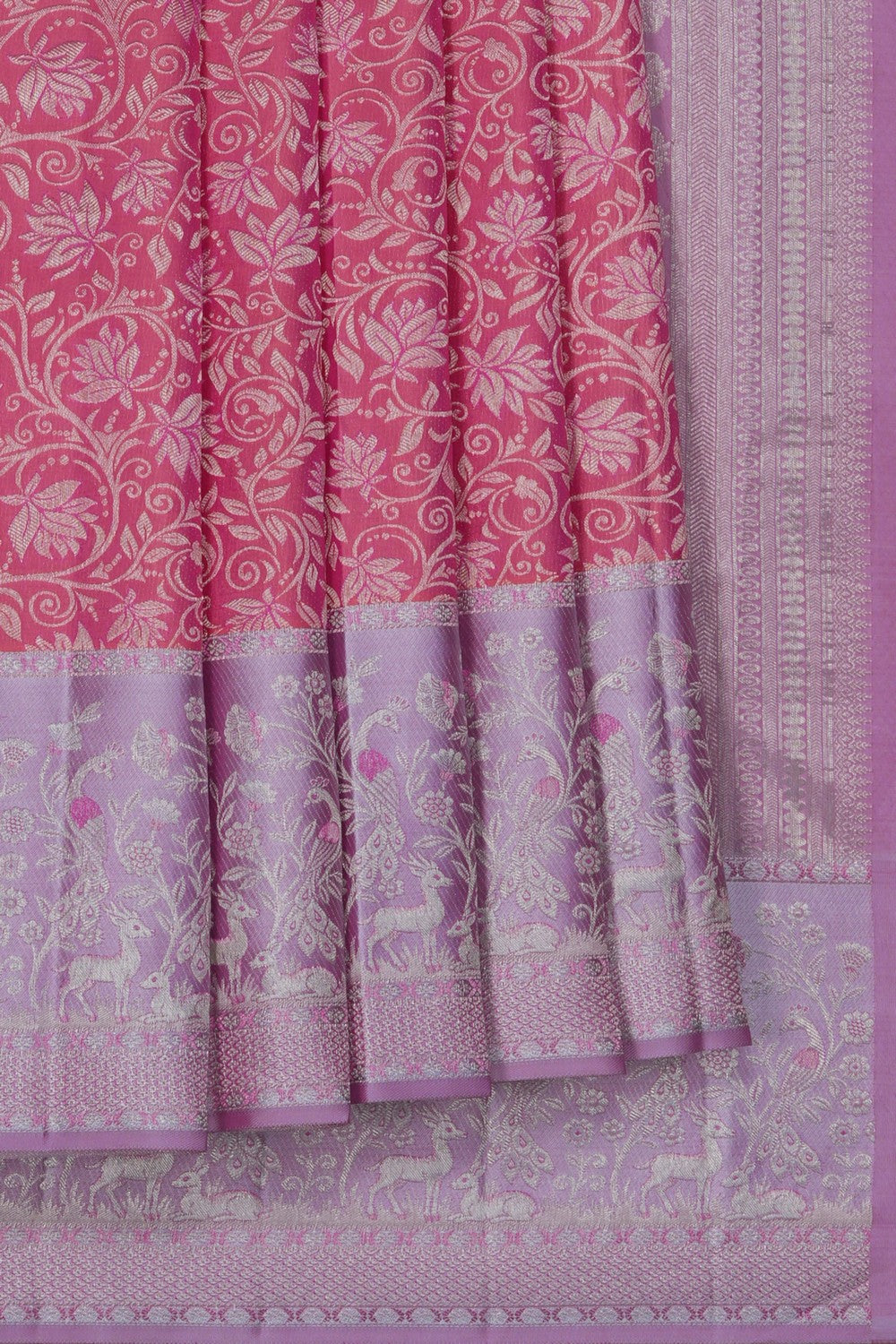 Image of Kanchipattu Silk Pink Saree