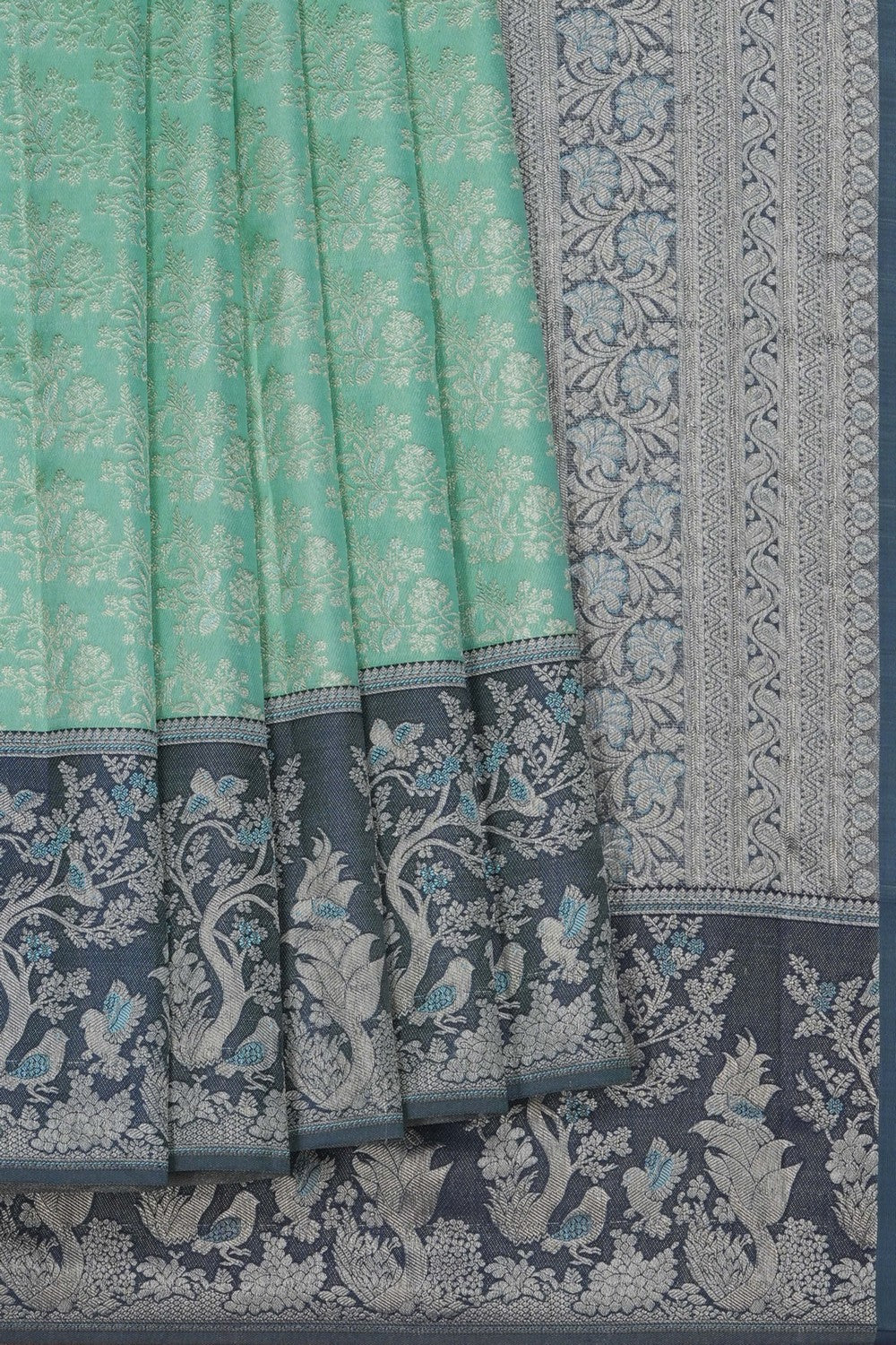 Image of Kanchipattu Silk Sea Green Saree