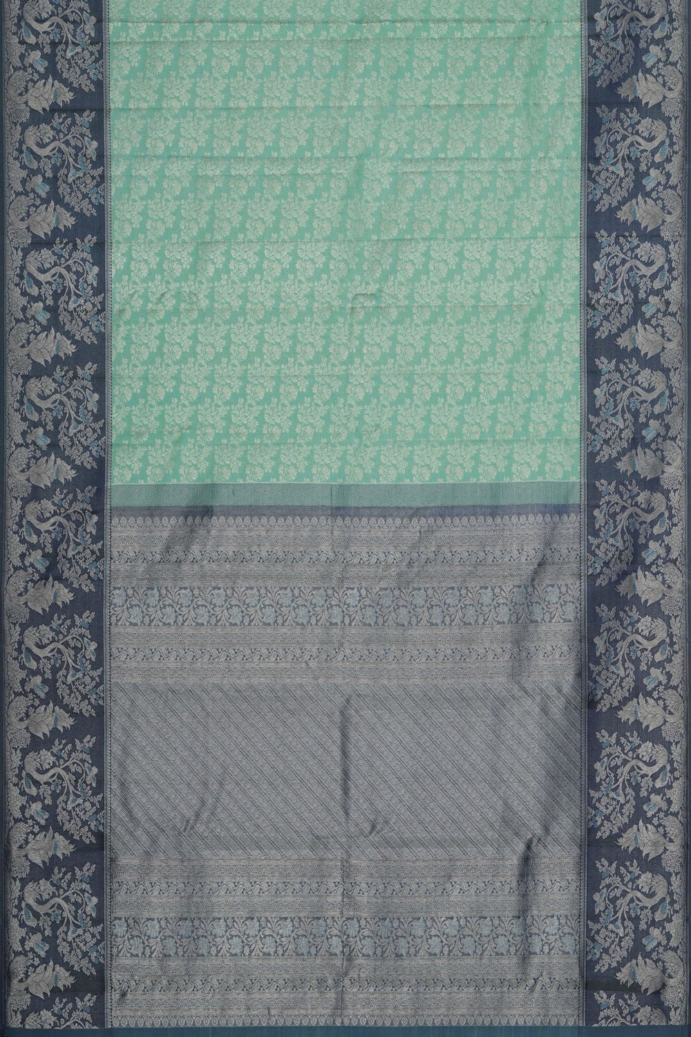 Image of Kanchipattu Silk Sea Green Saree