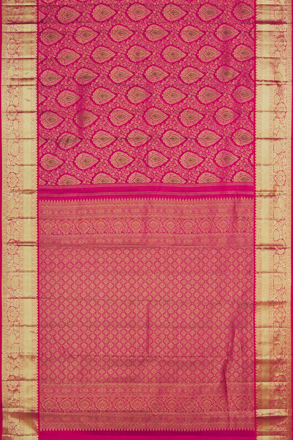 Image of Kanchipattu Silk Bright Pink Saree
