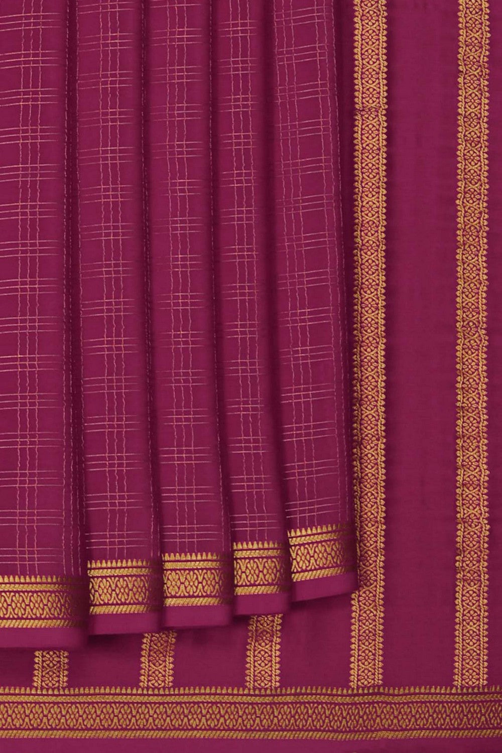 Image of Binny Crepe Silk Dark Magenta Saree