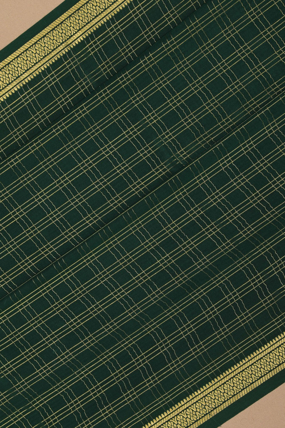 Image of Binny Crepe Silk Bottle Green Saree