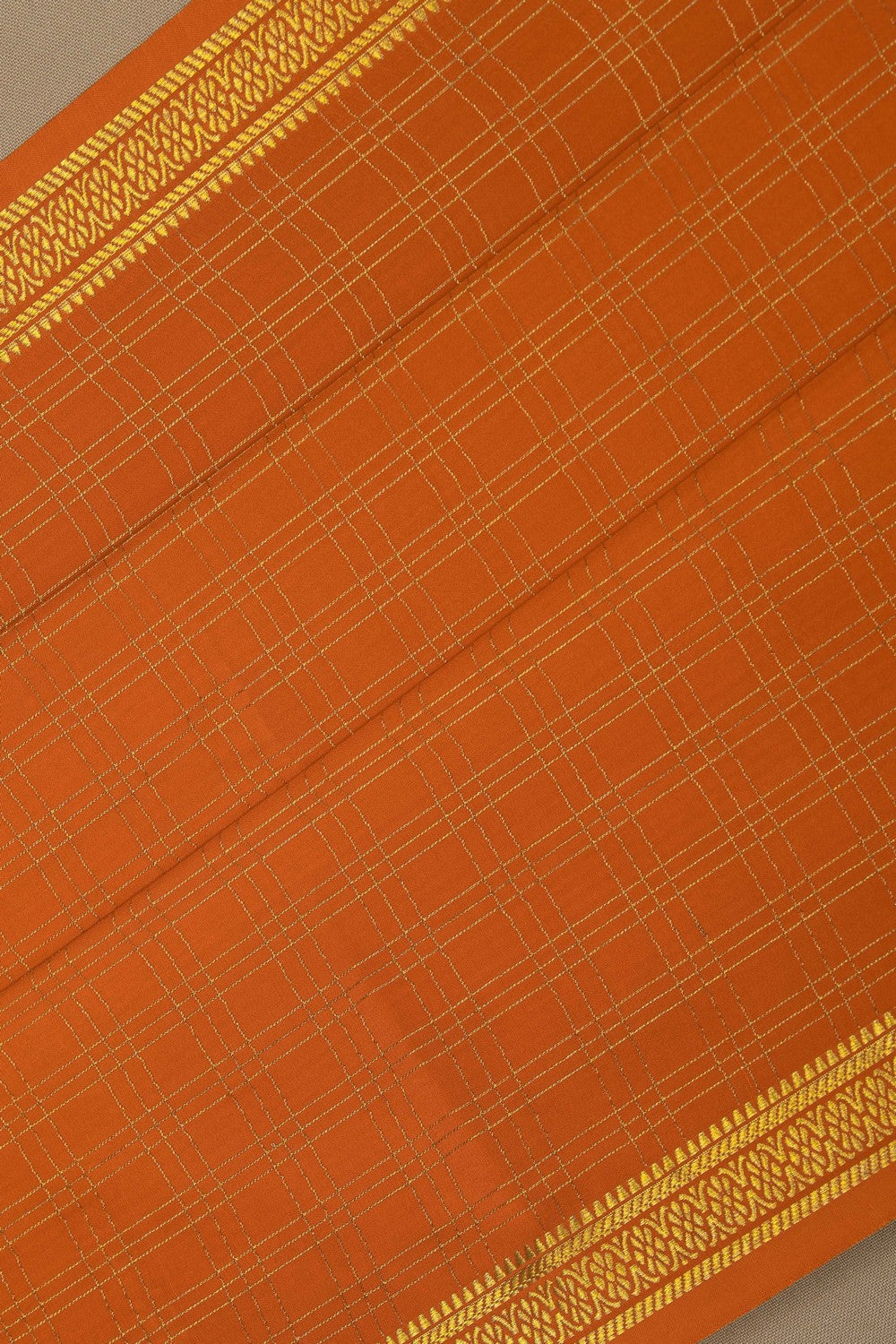 Image of Binny Crepe Silk Burnt Orange Saree