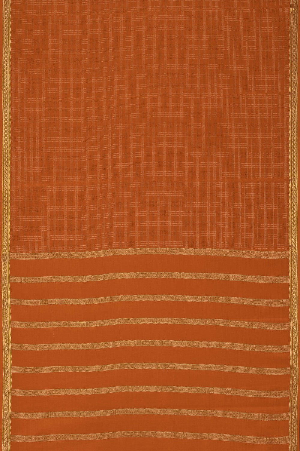 Image of Binny Crepe Silk Burnt Orange Saree