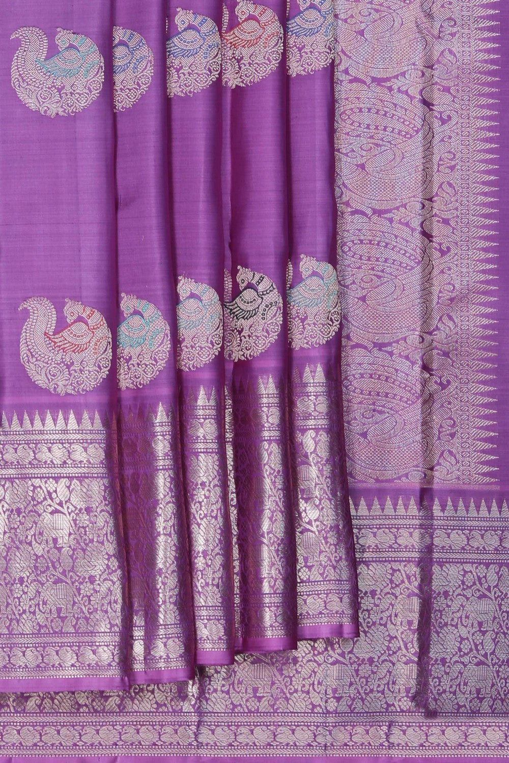 Image of Kanchipattu Silk Lavender Saree