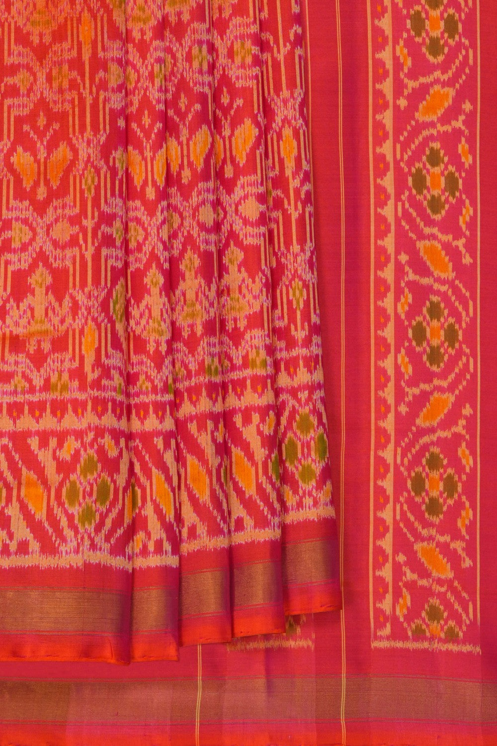 Image of Rajkot Silk Coral Pink Saree