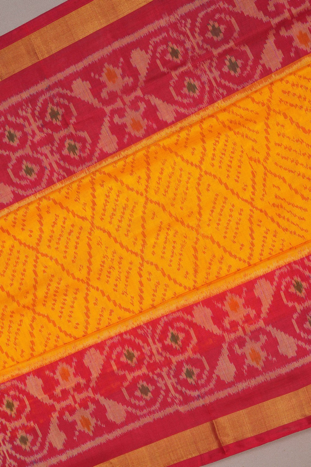 Image of Rajkot Silk Yellow Saree