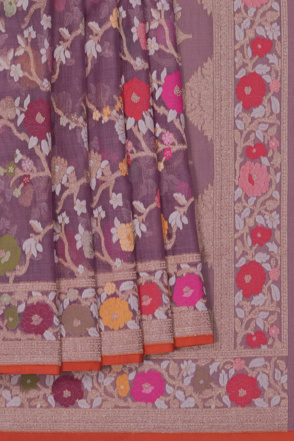 Image of Banarasi Kora Midnight Purple Saree