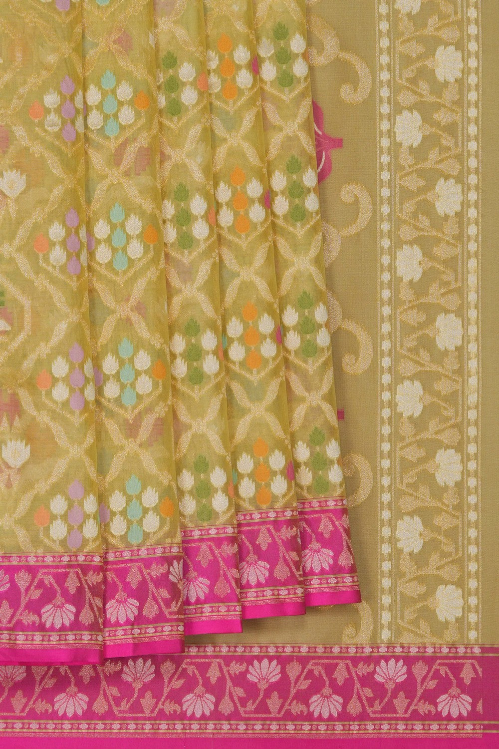 Image of Banarasi Kora Beige Saree
