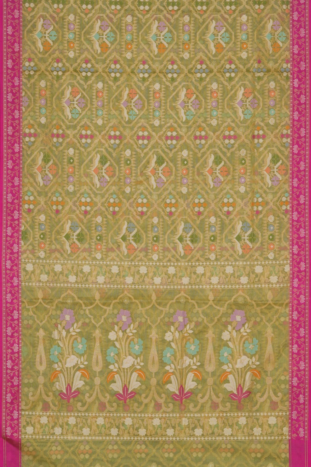 Image of Banarasi Kora Beige Saree