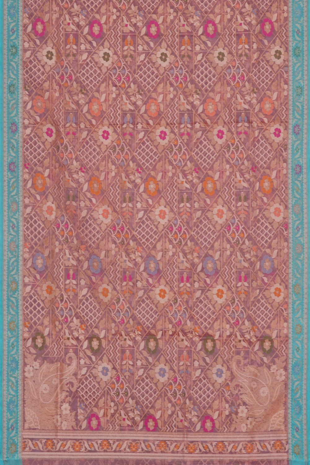 Image of Banarasi Kora Peach Pink Saree
