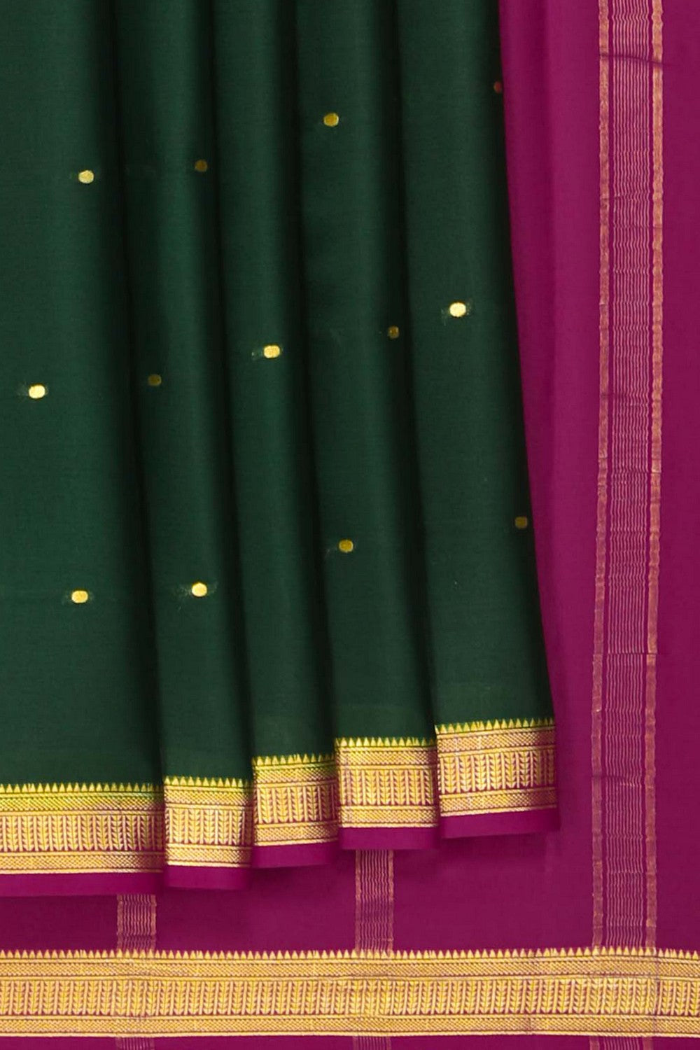 Image of Binny Crepe Bottle Green Saree