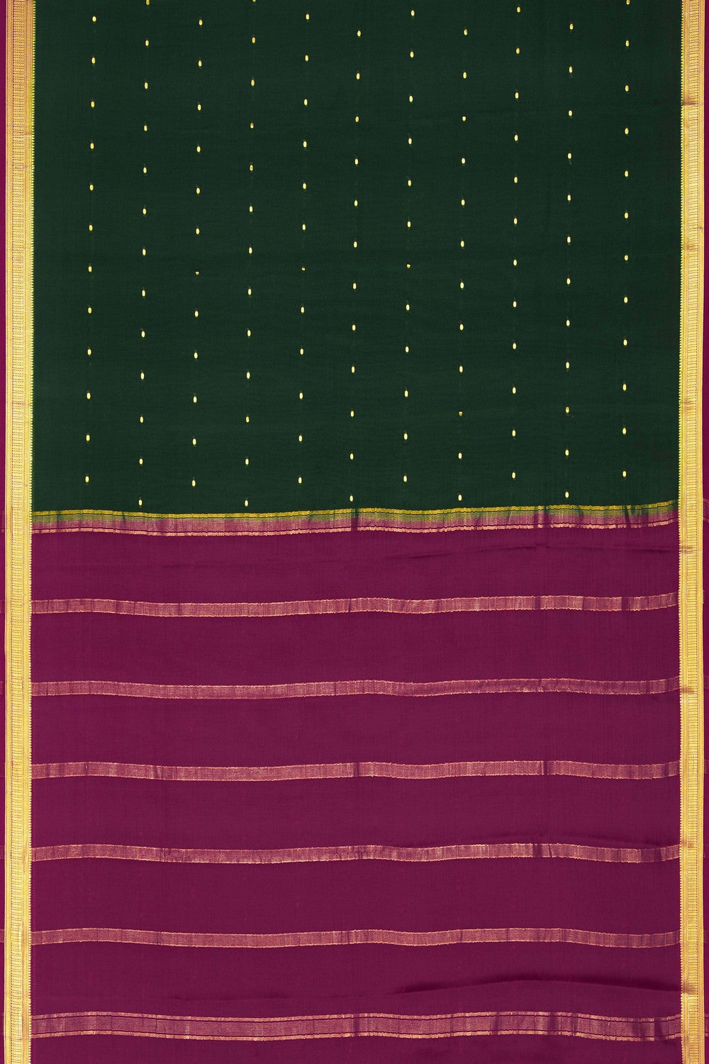 Image of Binny Crepe Bottle Green Saree