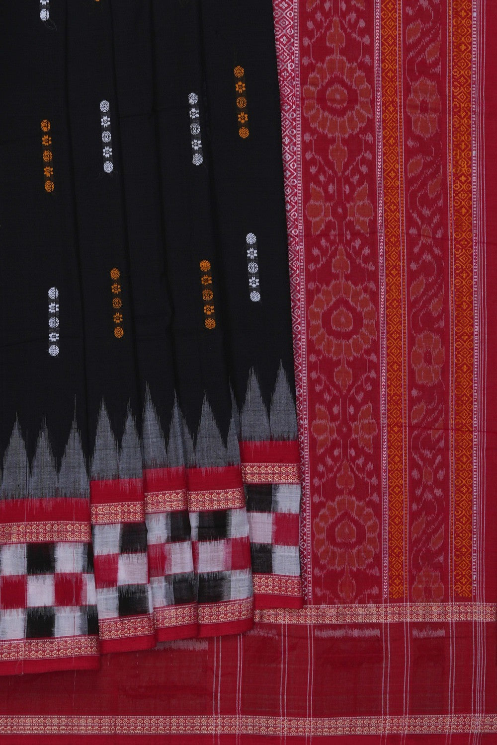 Image of Sambalpuri Cotton Black Saree