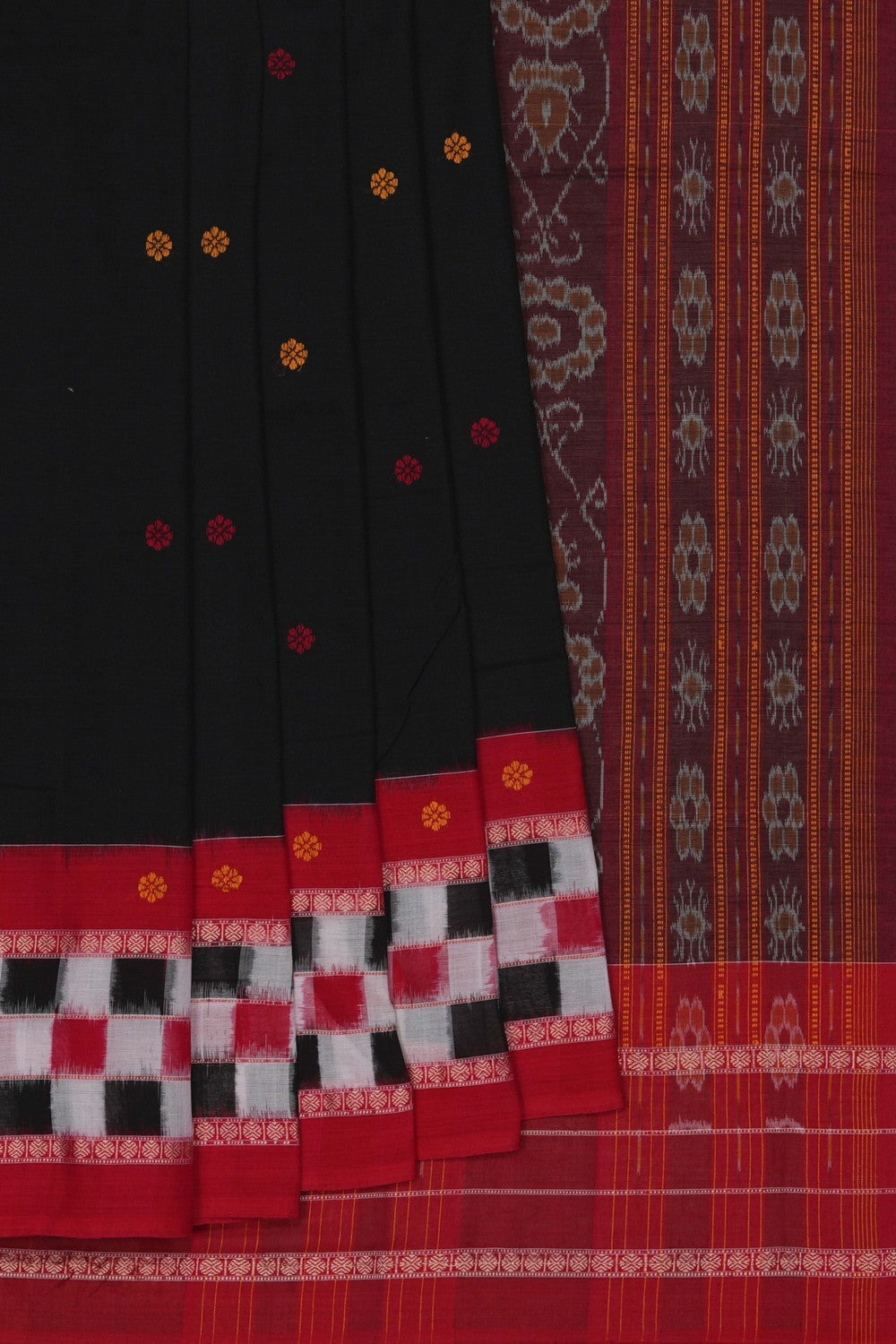 Image of Sambalpuri Cotton Black Saree