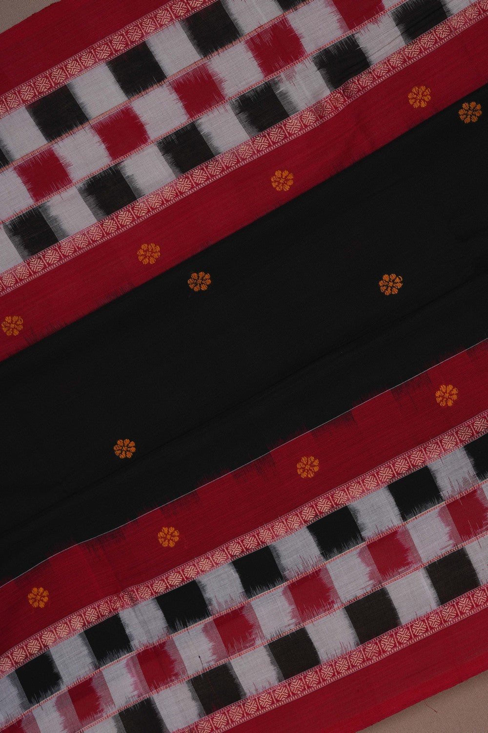Image of Sambalpuri Cotton Black Saree