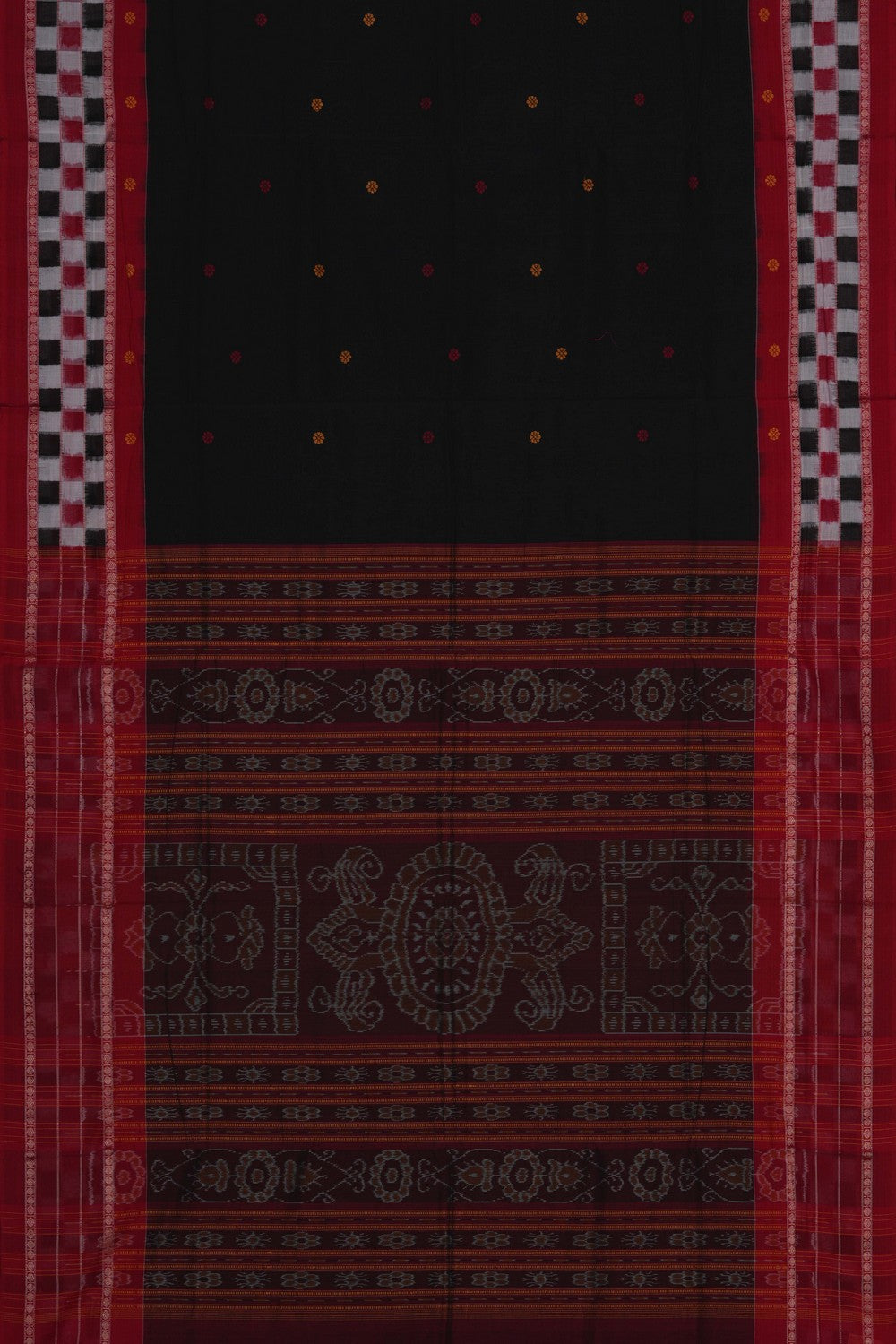 Image of Sambalpuri Cotton Black Saree