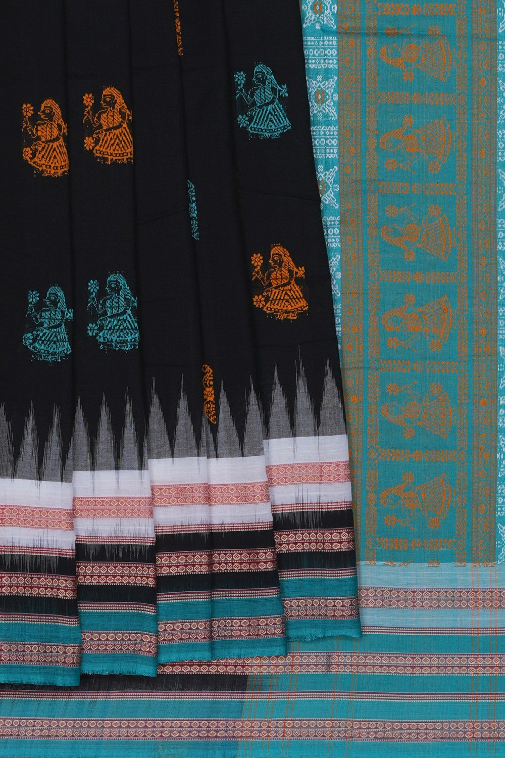 Image of Sambalpuri Cotton Black Saree