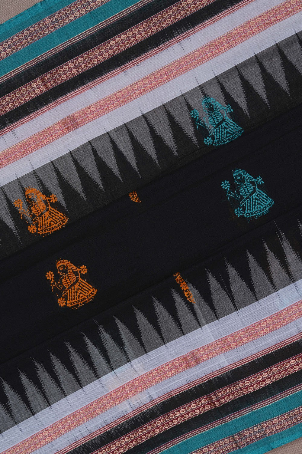 Image of Sambalpuri Cotton Black Saree