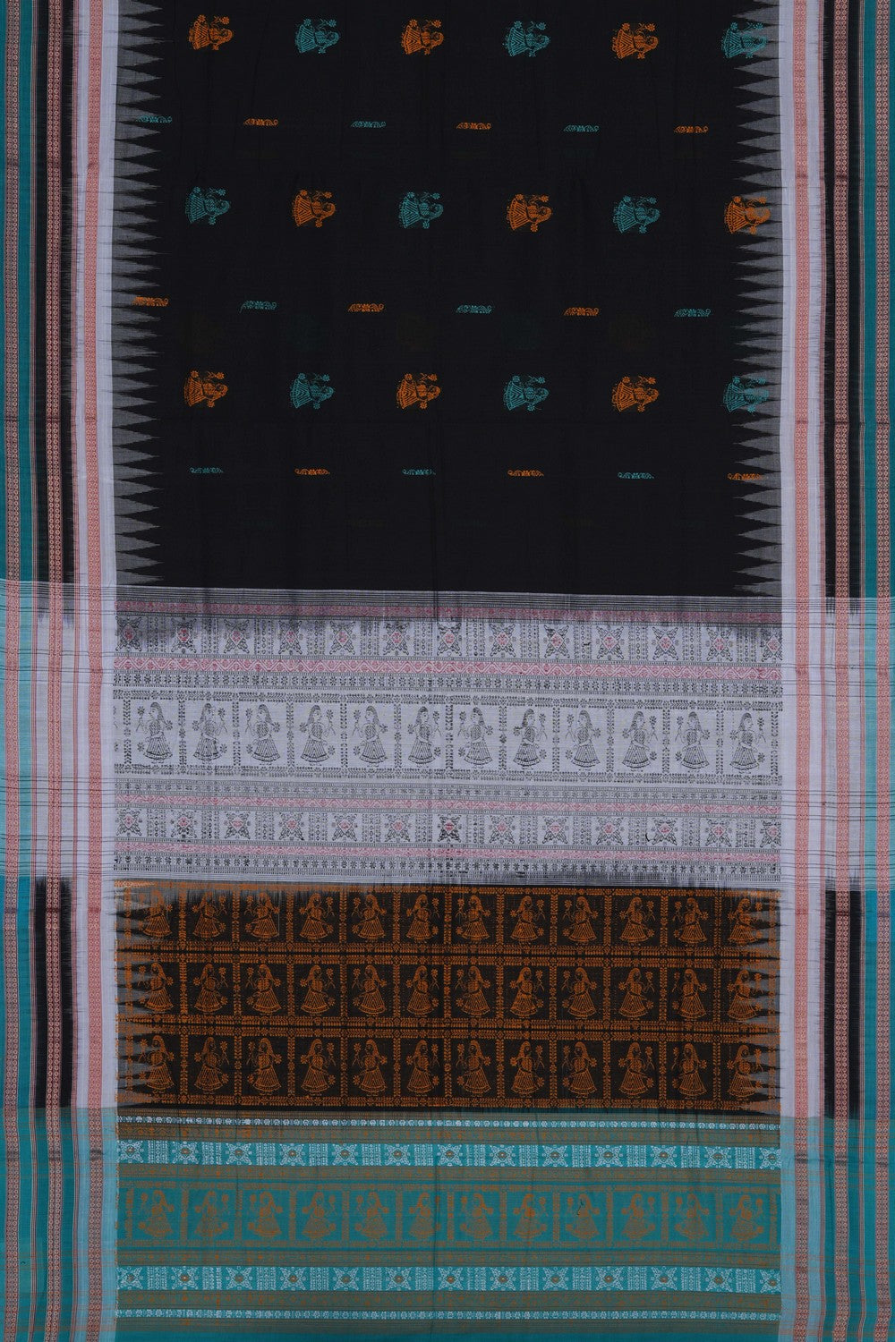 Image of Sambalpuri Cotton Black Saree