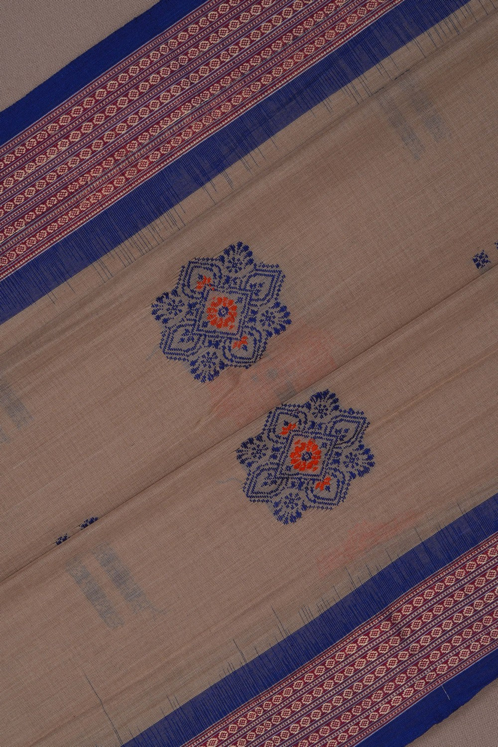 Image of Sambalpuri Cotton Beige Saree
