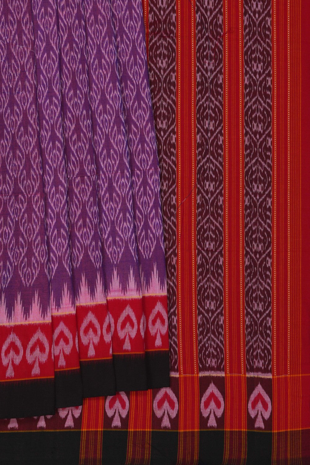Image of Sambalpuri Cotton Purple Saree