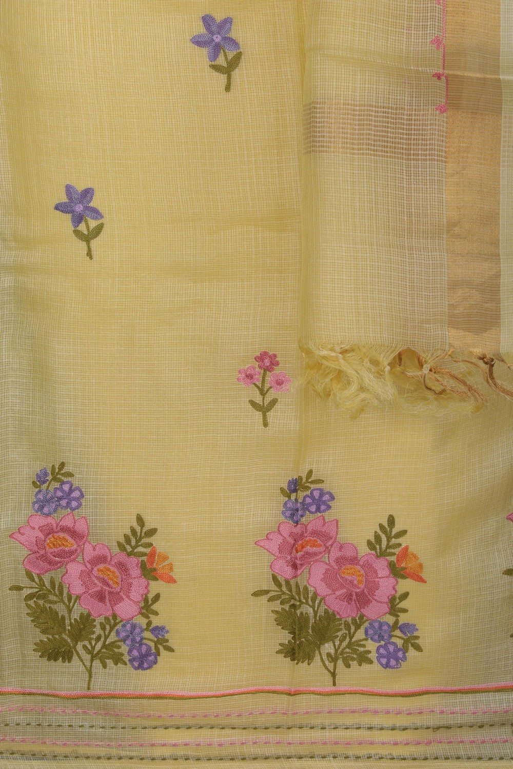 Image of Kota Doria Unstitched Suit (3 Pcs Set)