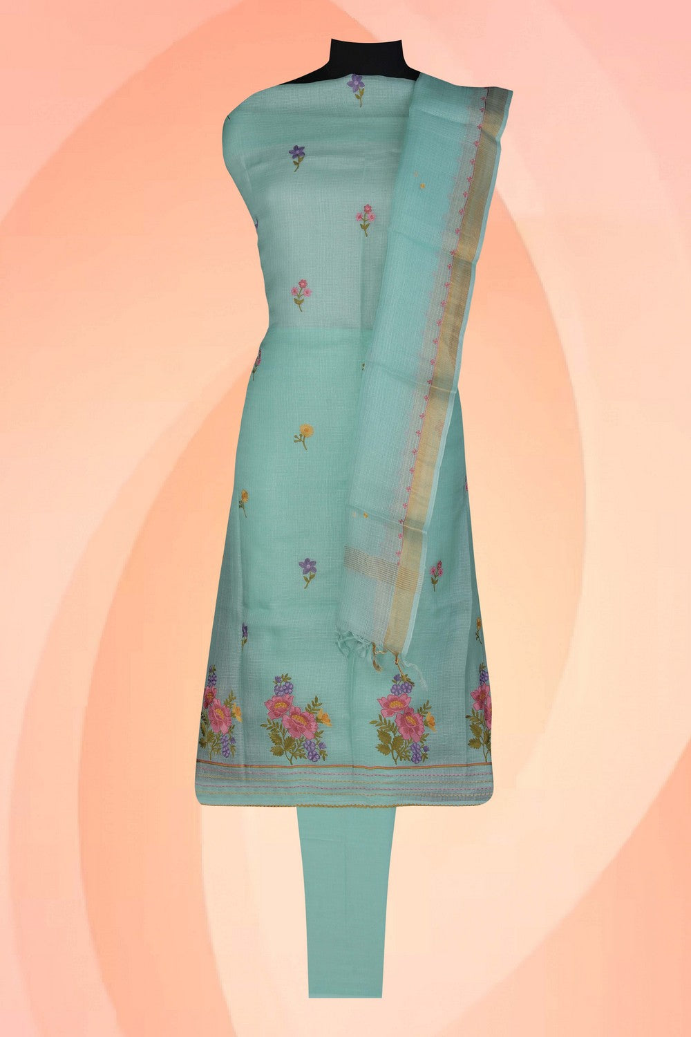Image of Kota Doria Unstitched Suit (3 Pcs Set)