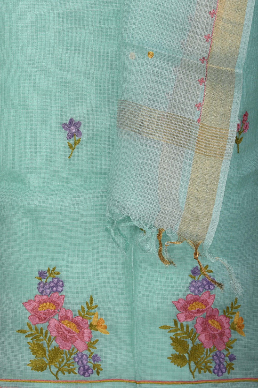 Image of Kota Doria Unstitched Suit (3 Pcs Set)