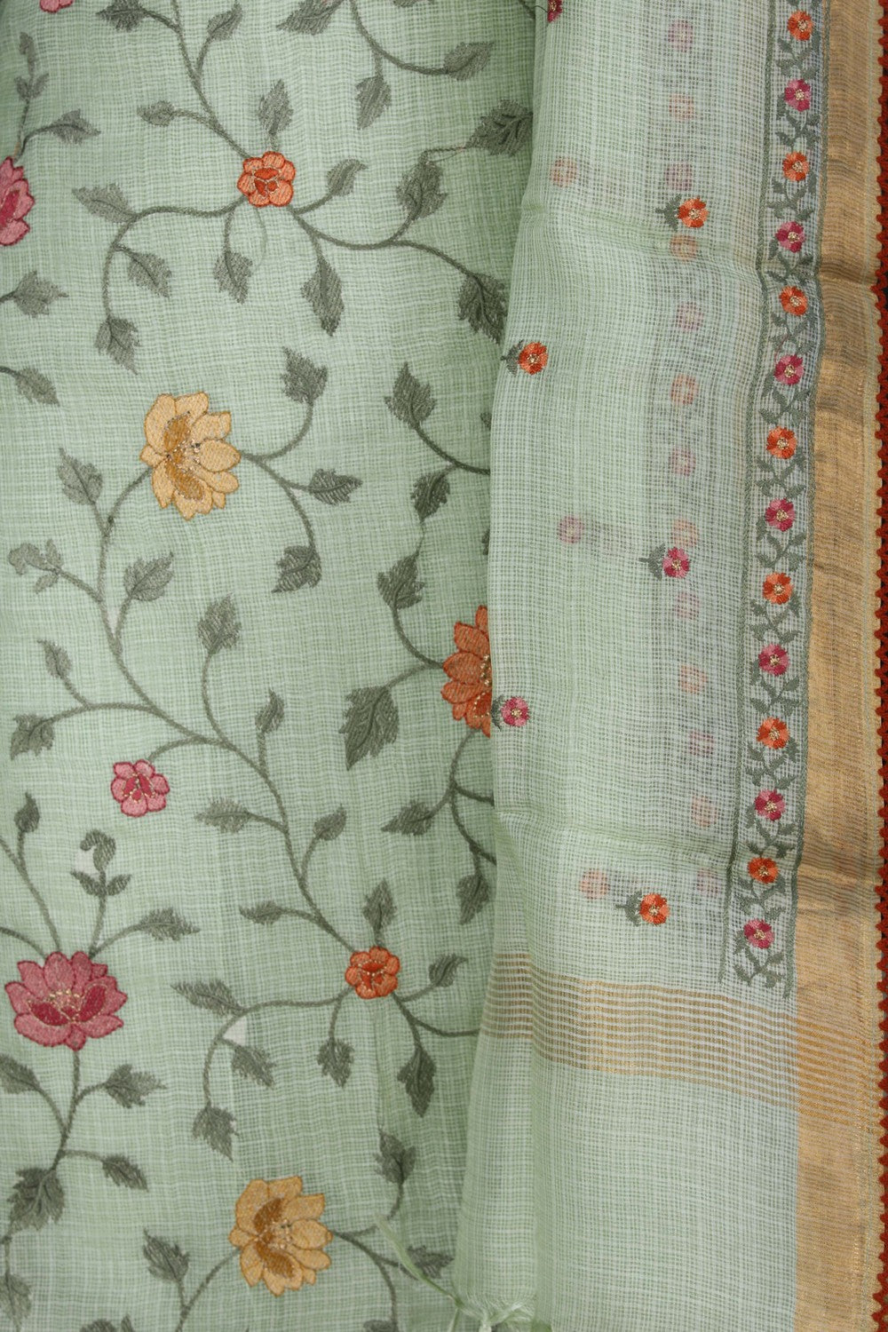 Image of Kota Doria Unstitched Suit (3 Pcs Set)