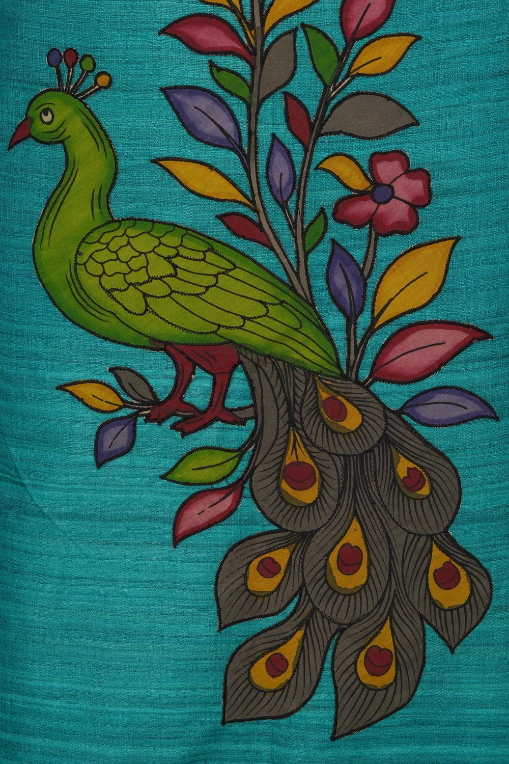 Image of Kalamkari Hand-Painted Kurta Fabric (1 Pcs)