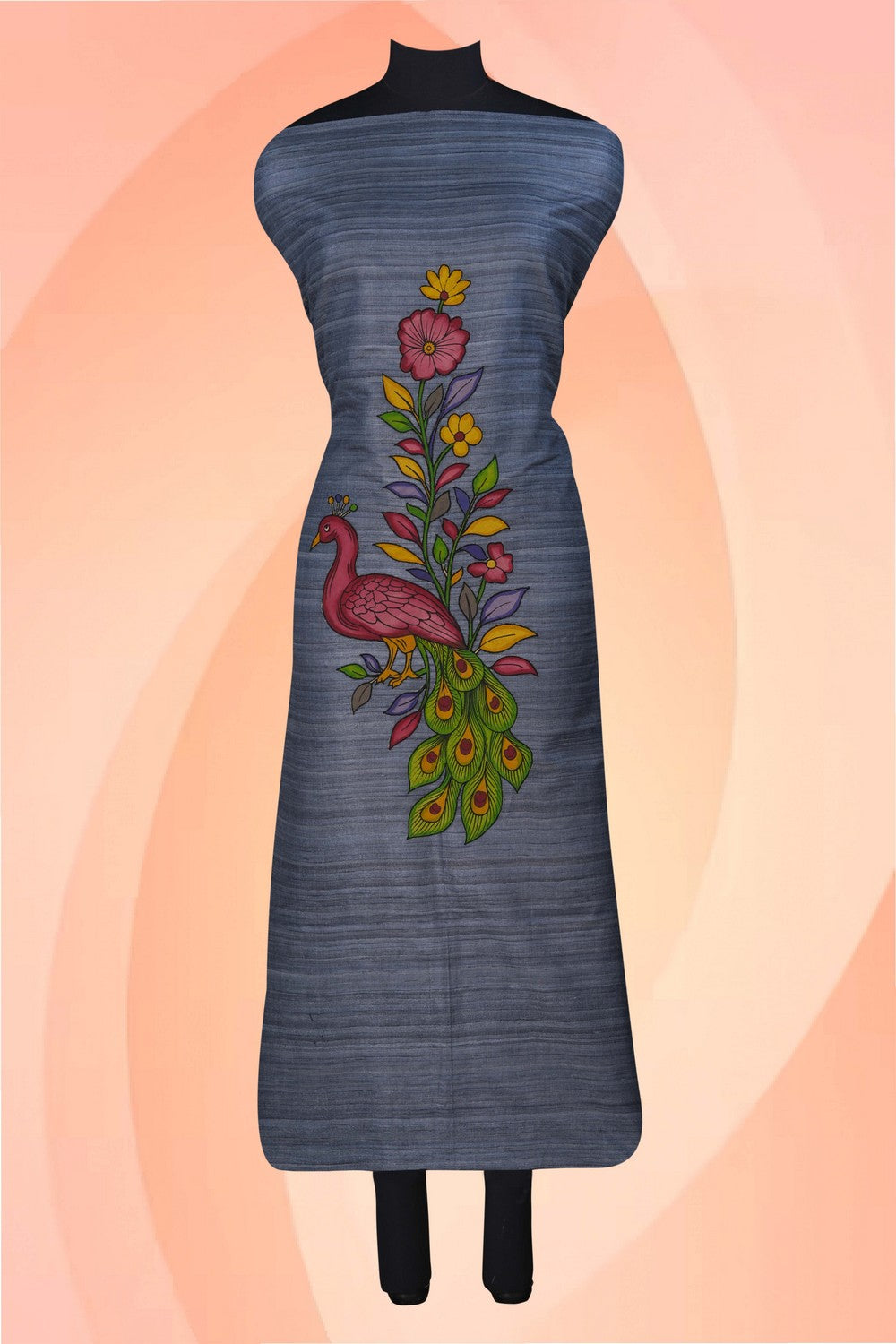 Image of Kalamkari Hand-Painted Kurta Fabric (1 Pcs)