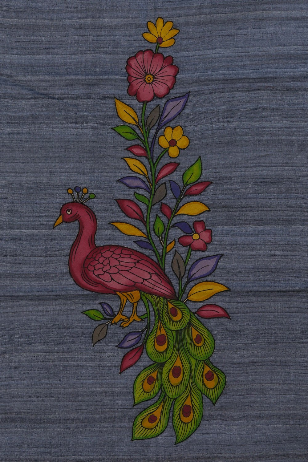 Image of Kalamkari Hand-Painted Kurta Fabric (1 Pcs)