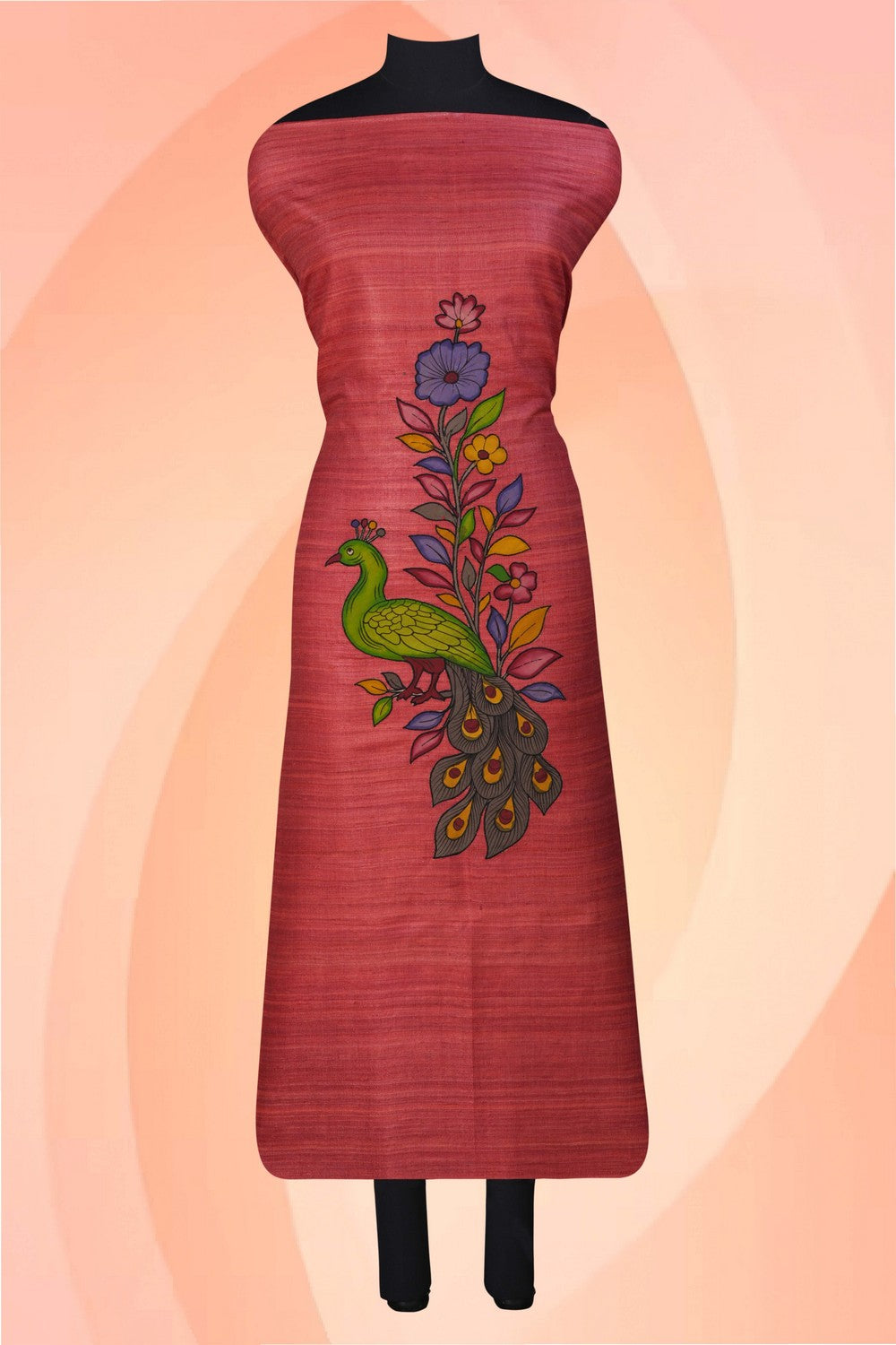 Image of Kalamkari Hand-Painted Kurta Fabric (1 Pcs)